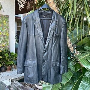 Clipper mist leather jacket with cargo pocket